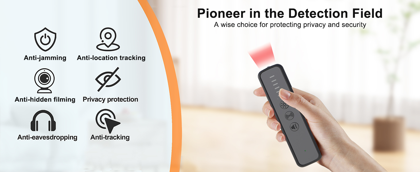ZHENHAN Hidden Camera Detectors,GPS Tracker Detector,Camera Detector Spy Camera Finder,RF Detector,25H Working Time,Travel-Friendly Size(S600 Black)(图1)